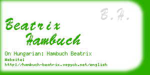 beatrix hambuch business card